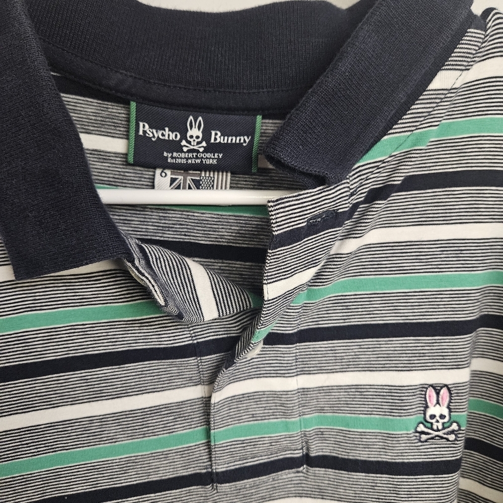 Psycho Bunny Polo Shirt Men’s Size 6 LOT OF 2 Blue Green Red - Picture 4 of 9